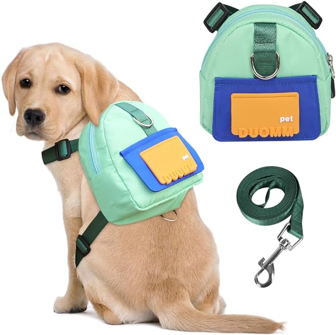 Cute Pet Dog Carrying Backpack｜Built-in Dog Poop Bag Dispenser with Leash