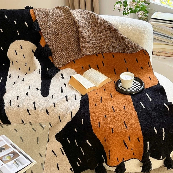 Mori half side fleece sofa cover blanket knitted air conditioning blanket sofa blanket